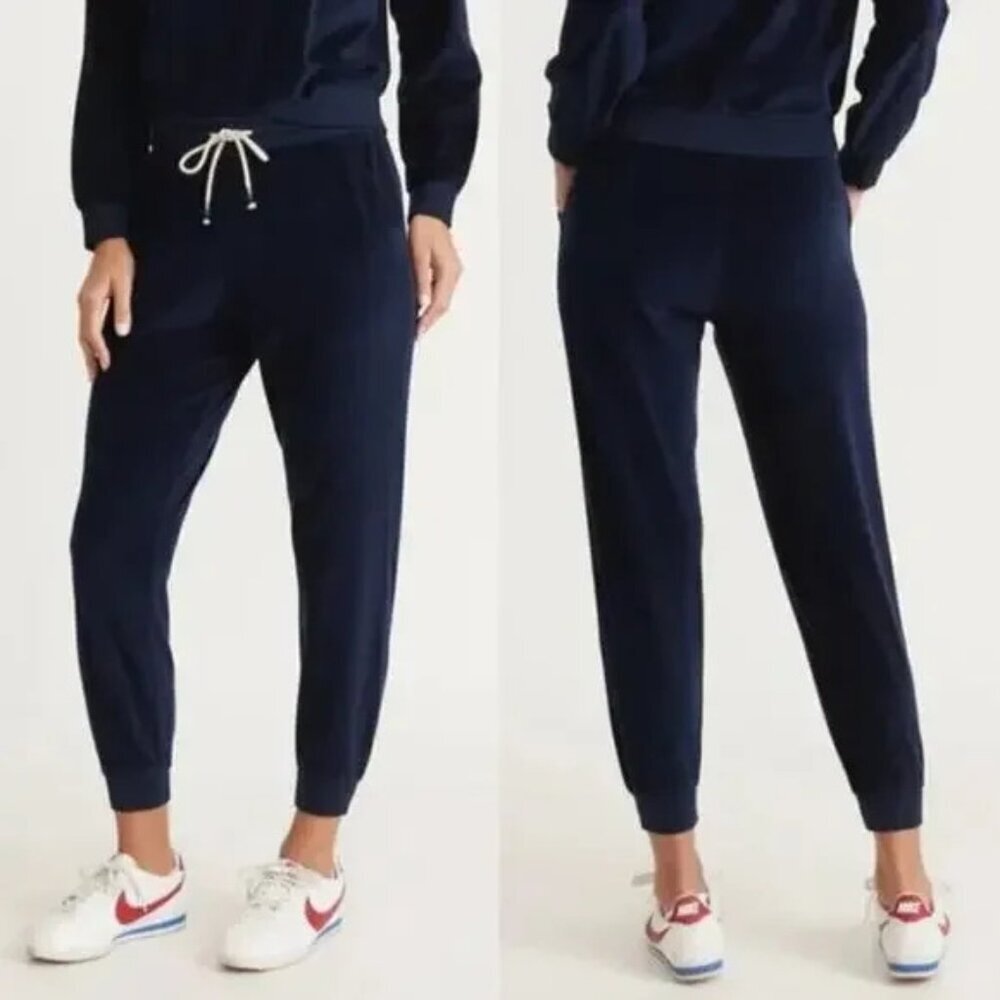 Marine Layer‎ Blue Velour High Rise Jogger Pants